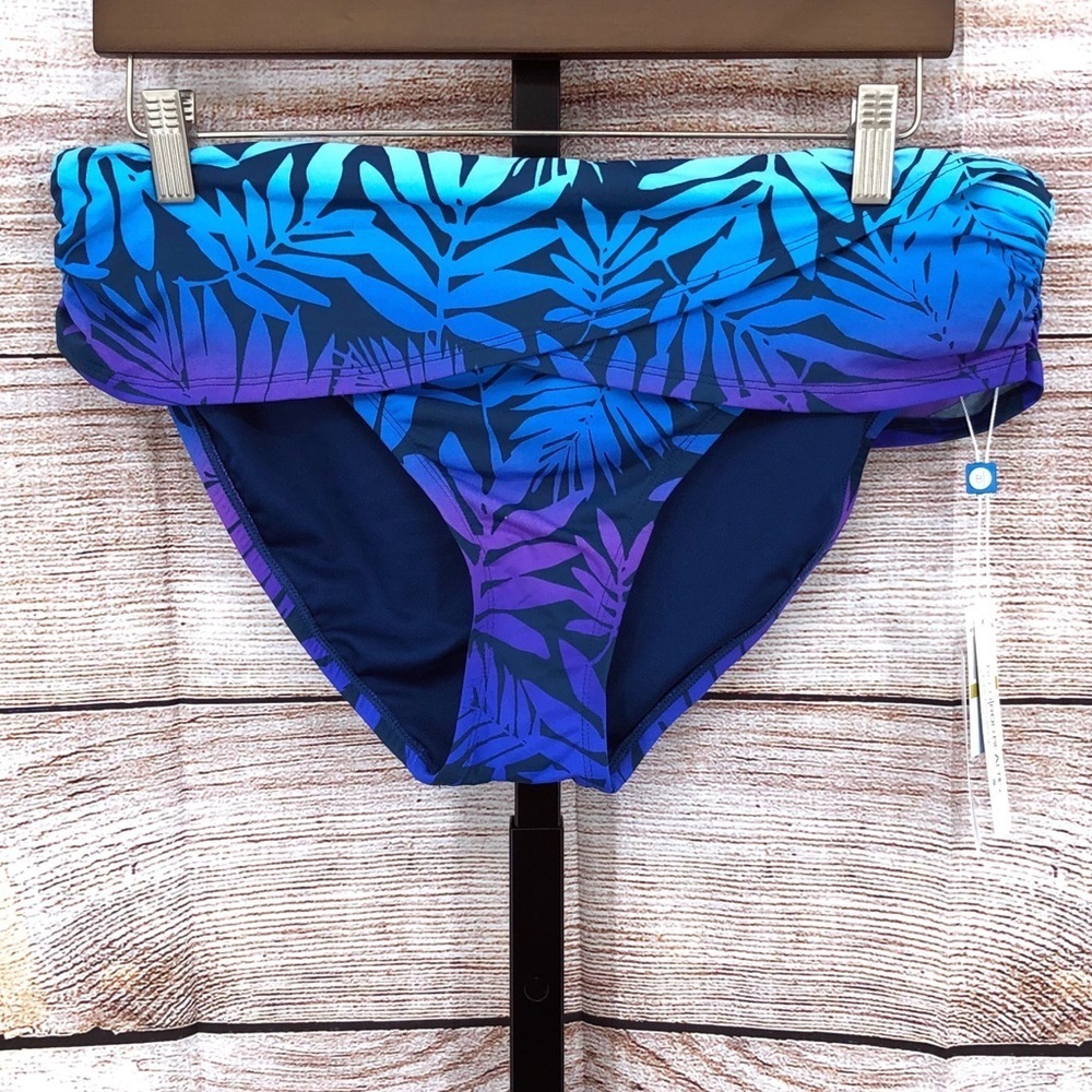 NWT Bleu Rod Beattie Fold Over Sarong Swimsuit Bikini Bottoms Size 14